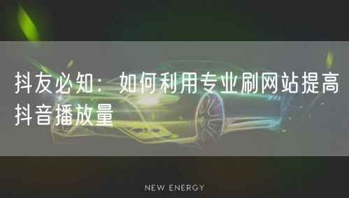 抖友必知:如何利用专业刷网站提高抖音播放量