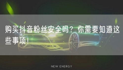 购买抖音粉丝安全吗?你需要知道这些事项!