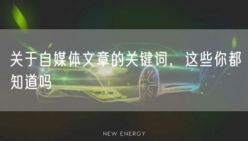 关于自媒体文章的关键词,这些你都知道吗