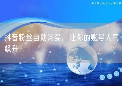 抖音粉丝自助购买,让你的账号人气飙升!