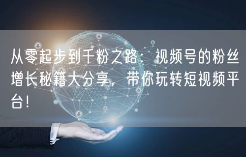 从零起步到千粉之路:视频号的粉丝增长秘籍大分享,带你玩转短视频平台!
