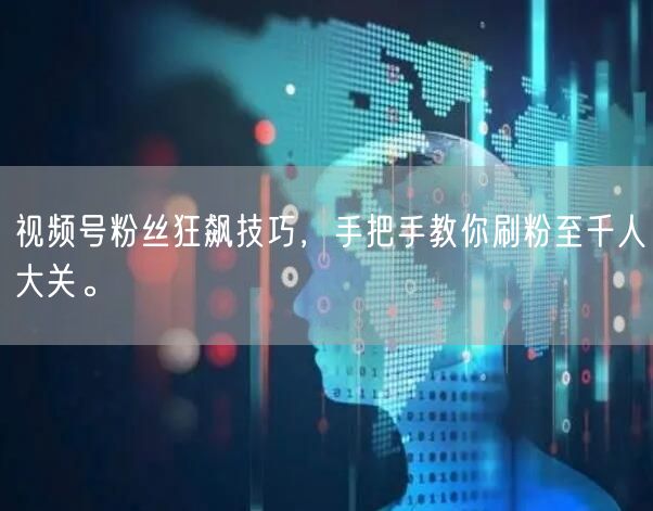 视频号粉丝狂飙技巧,手把手教你刷粉至千人大关。