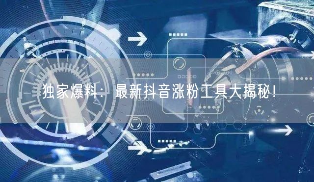独家爆料:最新抖音涨粉工具大揭秘!