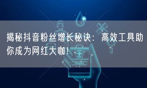 揭秘抖音粉丝增长秘诀:高效工具助你成为网红大咖!