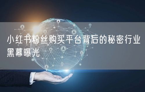 小红书粉丝购买平台背后的秘密行业黑幕曝光