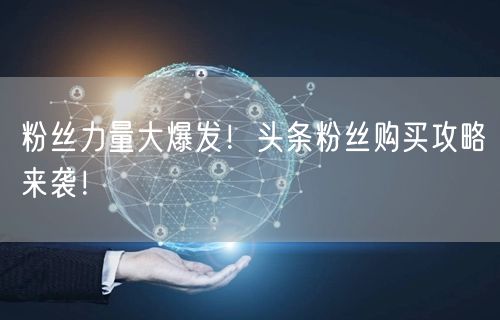 粉丝力量大爆发！头条粉丝购买攻略来袭！