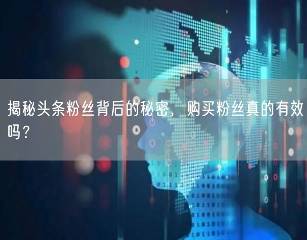 揭秘头条粉丝背后的秘密，购买粉丝真的有效吗？