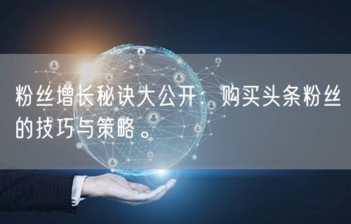 粉丝增长秘诀大公开：购买头条粉丝的技巧与策略。