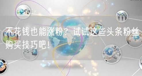 不花钱也能涨粉？试试这些头条粉丝购买技巧吧！