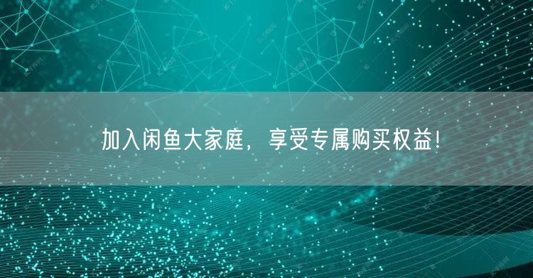 加入闲鱼大家庭，享受专属购买权益！