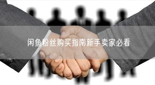 闲鱼粉丝购买指南新手卖家必看