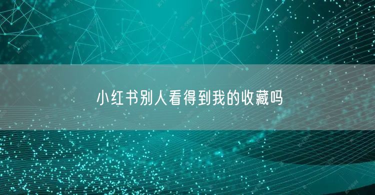 小红书别人看得到我的收藏吗