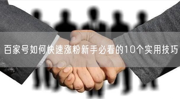 百家号如何快速涨粉新手必看的10个实用技巧