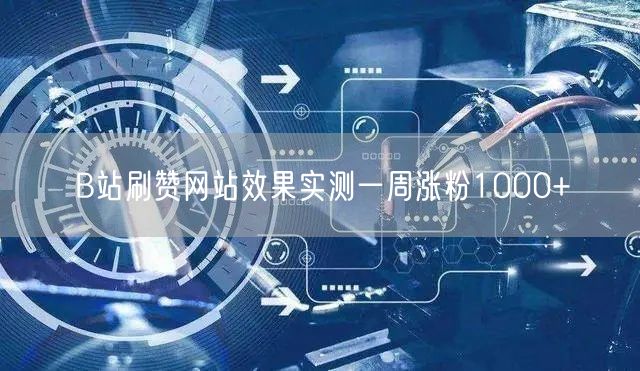 B站刷赞网站效果实测一周涨粉1000+