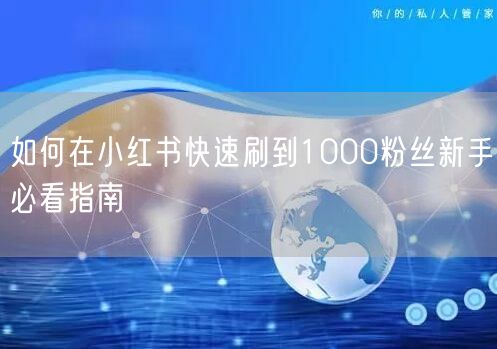 如何在小红书快速刷到1000粉丝新手必看指南