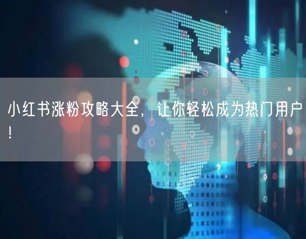小红书涨粉攻略大全,让你轻松成为热门用户!