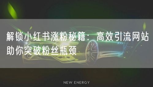 解锁小红书涨粉秘籍：高效引流网站助你突破粉丝瓶颈