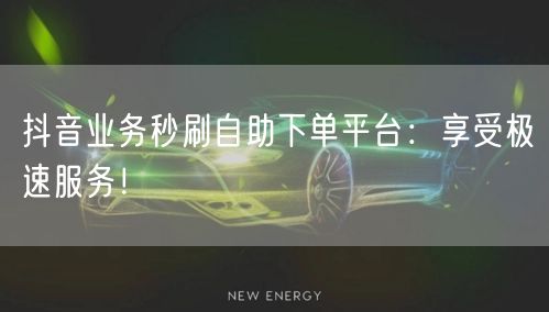 抖音业务秒刷自助下单平台:享受极速服务!