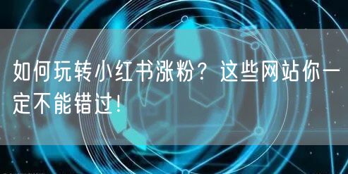 如何玩转小红书涨粉?这些网站你一定不能错过!