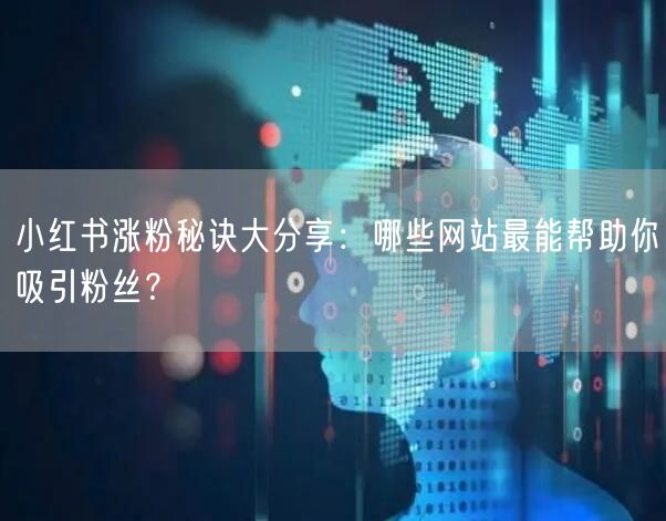小红书涨粉秘诀大分享:哪些网站最能帮助你吸引粉丝?