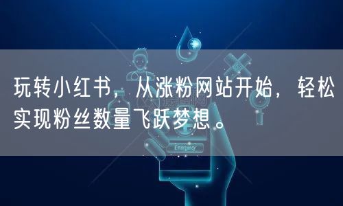 玩转小红书,从涨粉网站开始,轻松实现粉丝数量飞跃梦想。