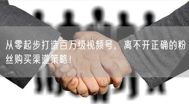 从零起步打造百万级视频号,离不开正确的粉丝购买渠道策略!
