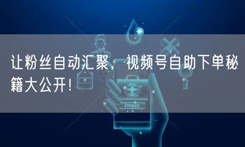 让粉丝自动汇聚,视频号自助下单秘籍大公开!