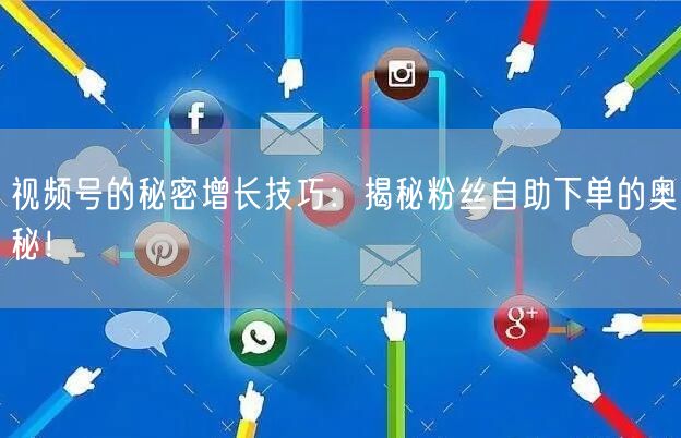 视频号的秘密增长技巧:揭秘粉丝自助下单的奥秘!