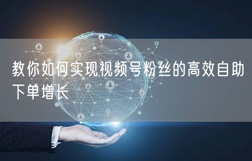 教你如何实现视频号粉丝的高效自助下单增长