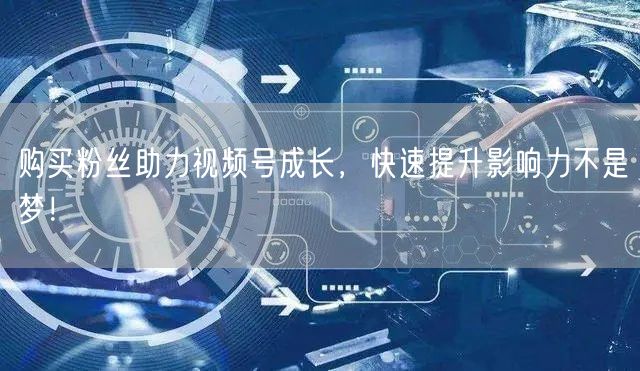 购买粉丝助力视频号成长,快速提升影响力不是梦!