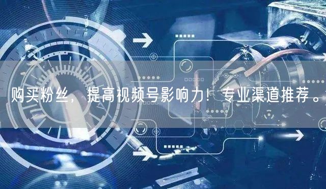 购买粉丝,提高视频号影响力!专业渠道推荐。