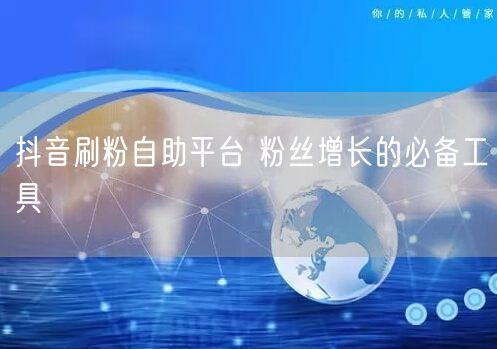 抖音刷粉自助平台 粉丝增长的必备工具