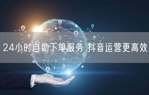 24小时自助下单服务 抖音运营更高效
