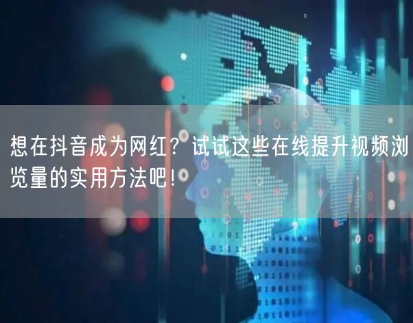 想在抖音成为网红？试试这些在线提升视频浏览量的实用方法吧！