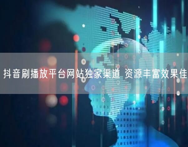 抖音刷播放平台网站独家渠道 资源丰富效果佳