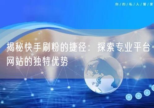 揭秘快手刷粉的捷径：探索专业平台网站的独特优势