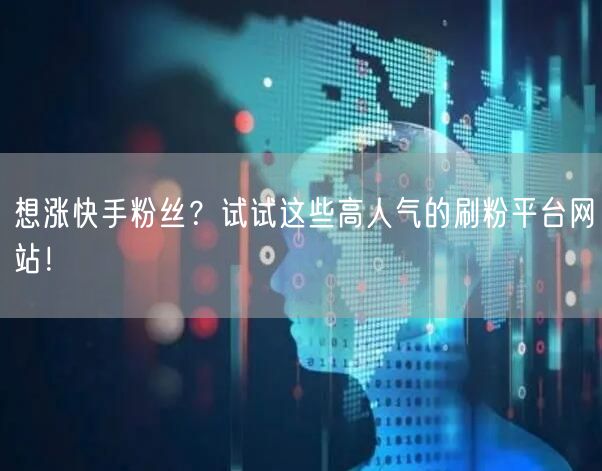 想涨快手粉丝？试试这些高人气的刷粉平台网站！