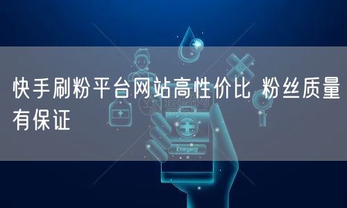 快手刷粉平台网站高性价比 粉丝质量有保证