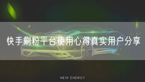 快手刷粉平台使用心得真实用户分享